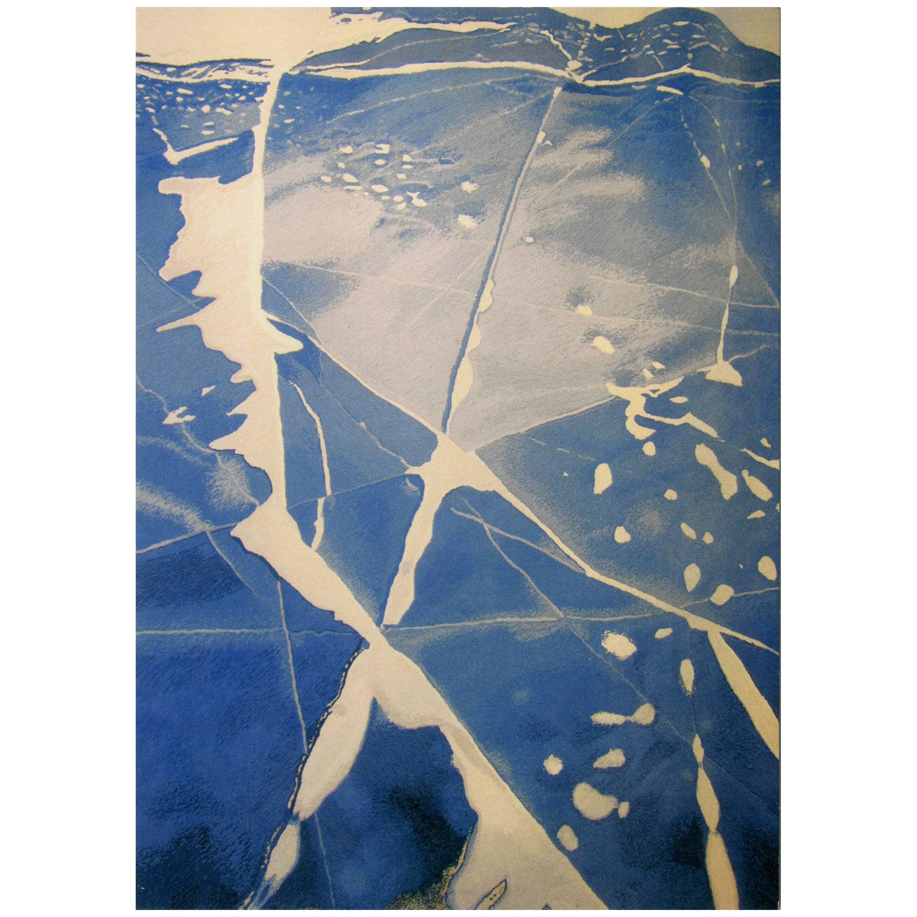 "Ice" Modern Hand-Tufted New Zealand Wool Rug Inspired by Antarctica 2014 For Sale