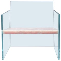 How Fragile This Love Glass and Stone Contemporary Lounge Chair
