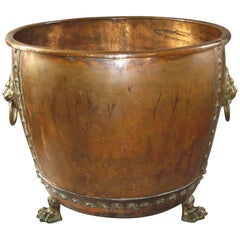 Monumental 19th Century Copper Log Holder or Jardiniere