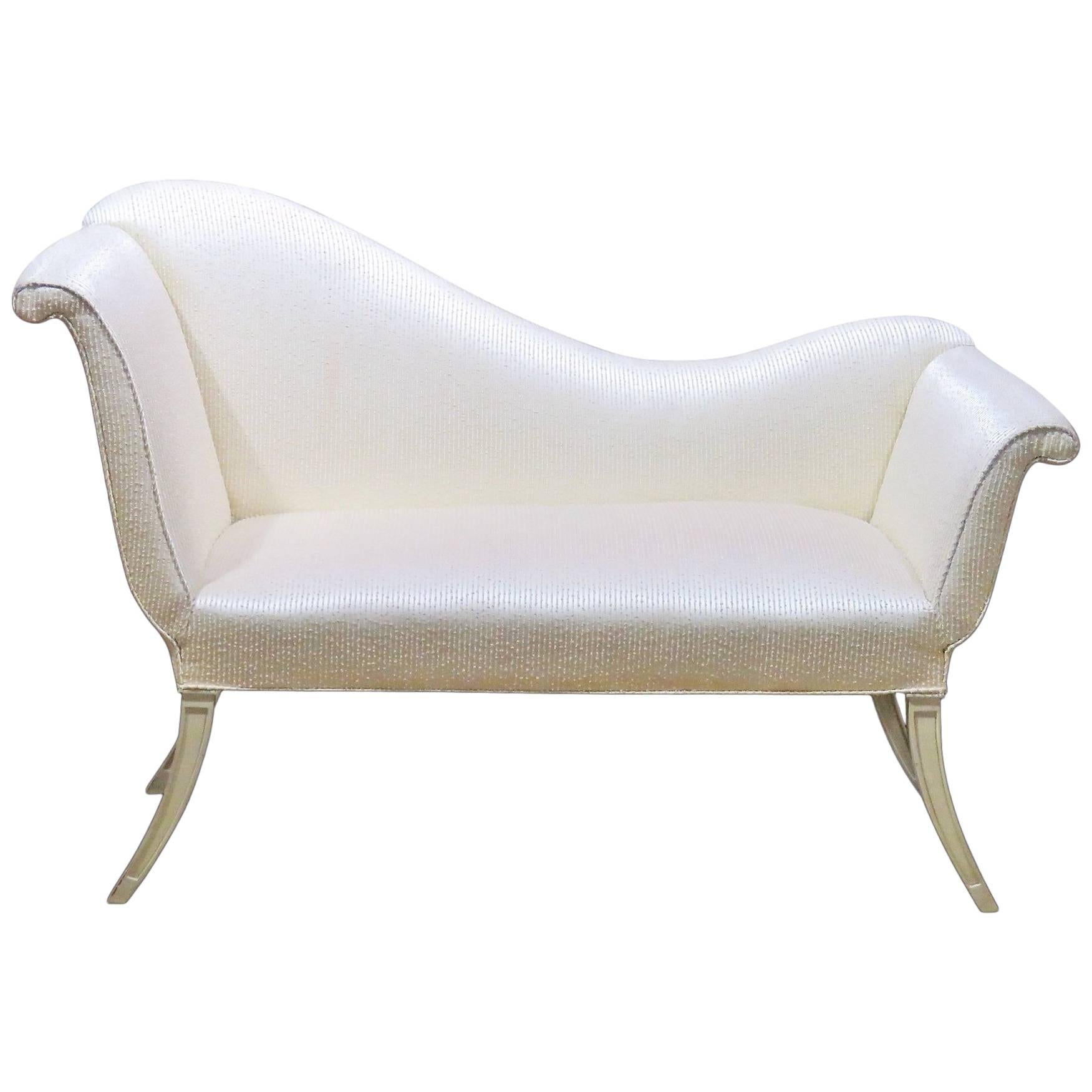 Diminutive Regency Style Cream Painted Recamier Chaise Daybed
