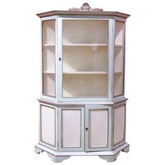 Italian Swedish Style Distressed Painted Vitrine