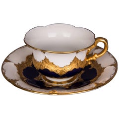 Stunning Meissen Mocha Cup in Decor B Shape with Lots of Gold