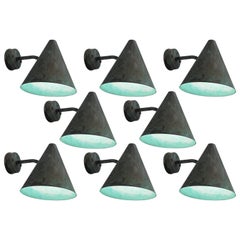 Retro Set of Eight Hans-Agne Jakobsson Copper Outdoor Wall Lights