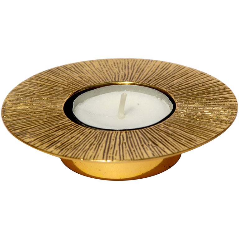 Brass Cast Sun Tealight Holder For Sale at 1stDibs