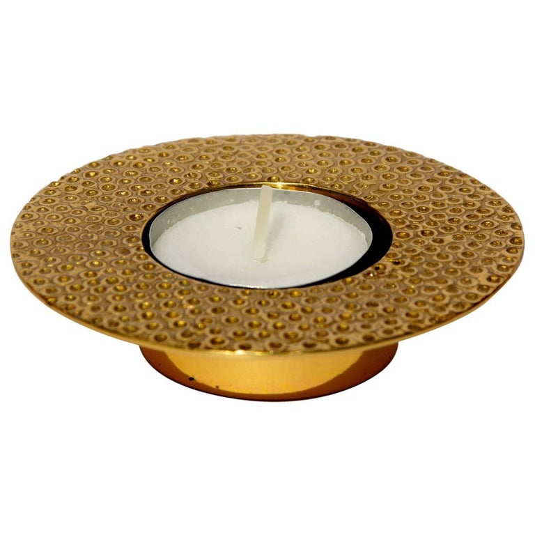 Brass Cast Moon Tea Light Holder For Sale at 1stDibs