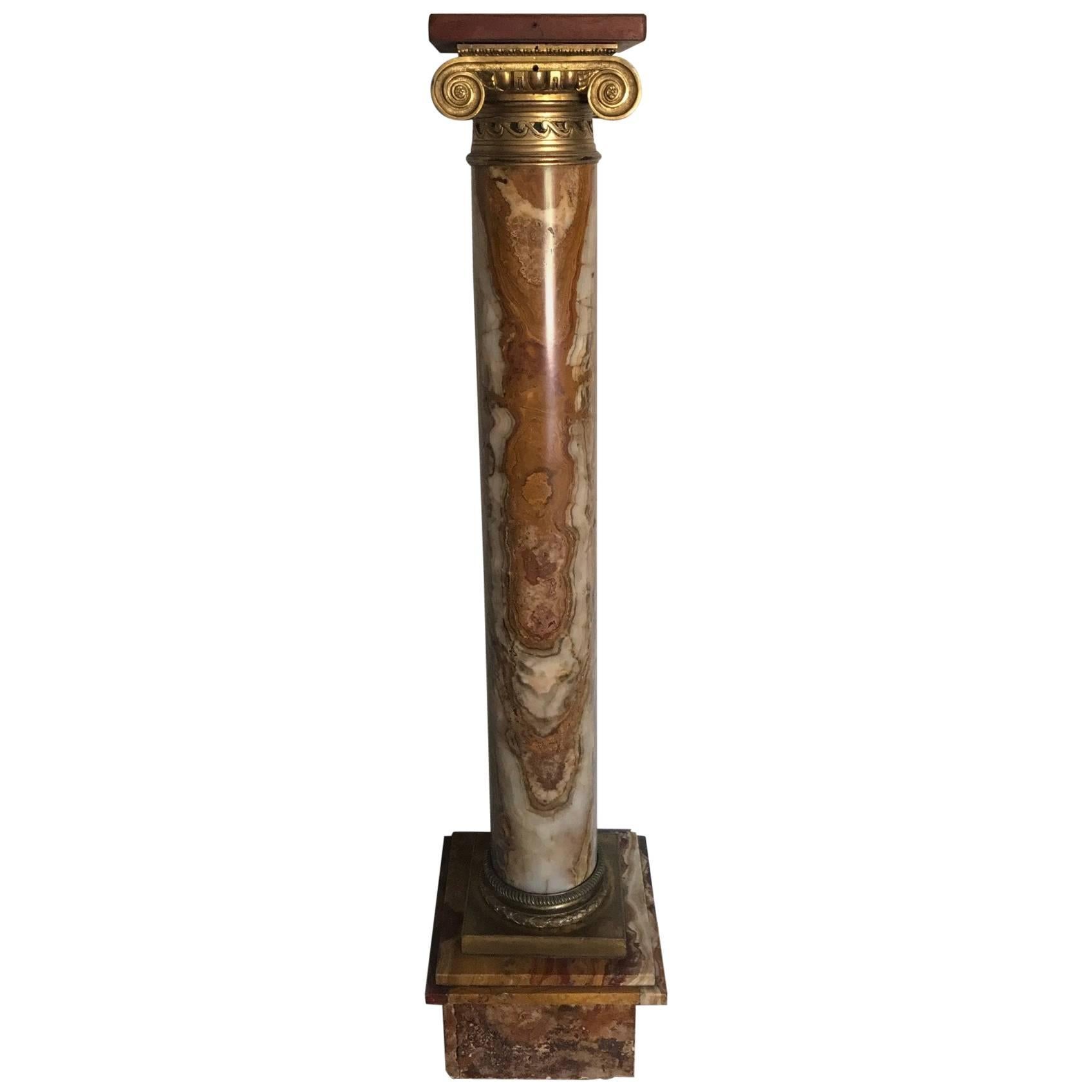 Marble Pedestal Column with Ormolu Mounts, Italian, circa 1900 For Sale