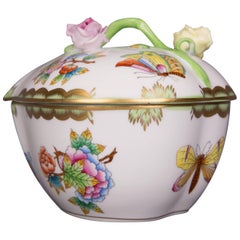 Beautiful Rare Herend Sugar Cane in Decor Victoria with Flowers 2