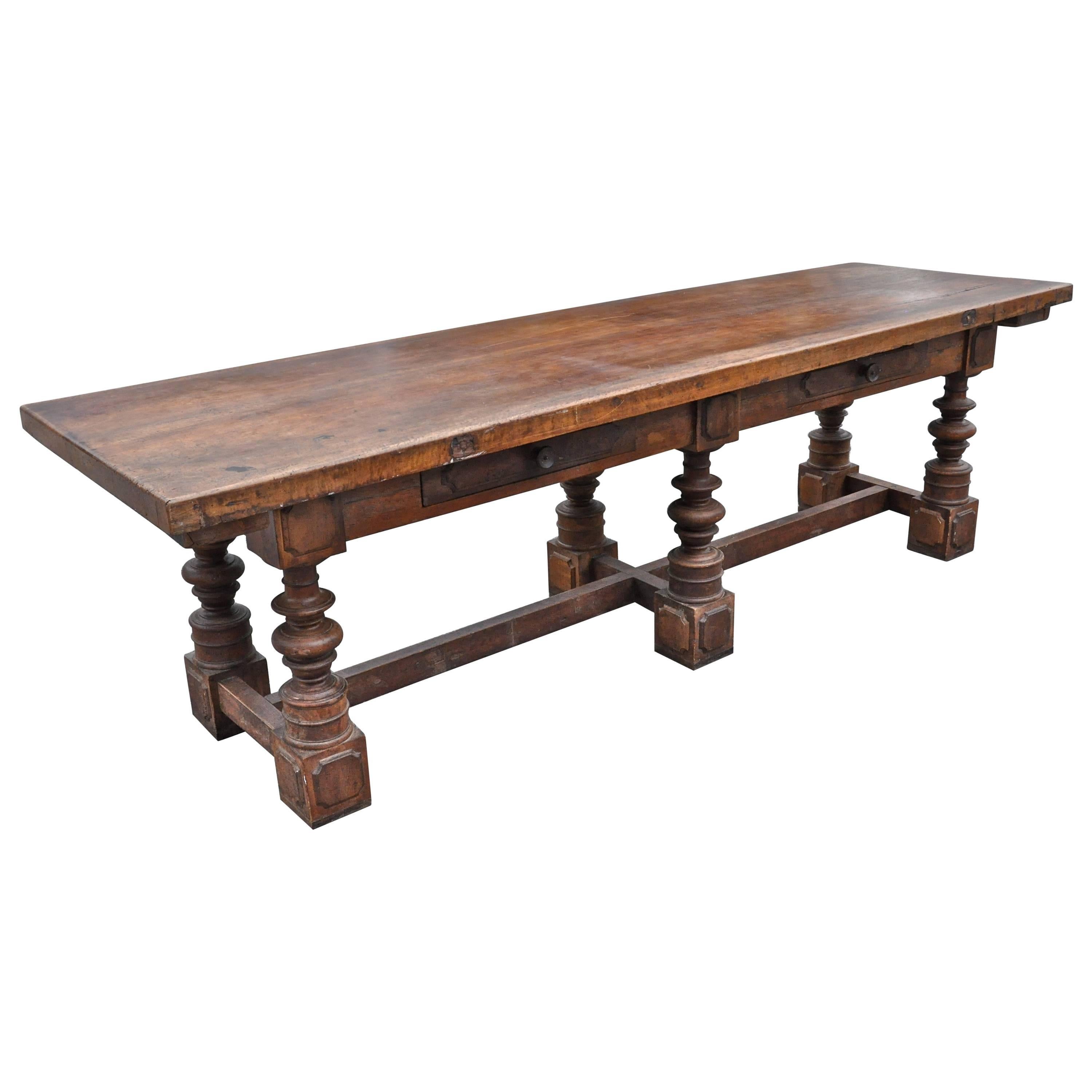 18th Century Italian Walnut Refectory Table