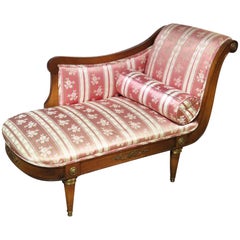 Diminutive Jansen Style Regency Style Carved Walnut Recamier Daybed