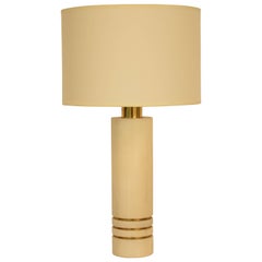 Midcentury Marble and Brass Table Lamp, 1970s