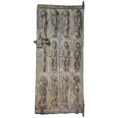 Large African Bambara Doors with Carved Nommo Ancestor Figures