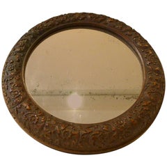 Antique Miror Carved by Cesar Bagard, 17th Century