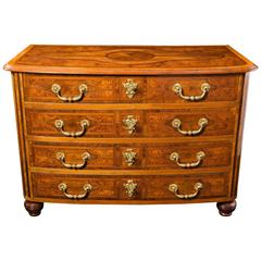 Regence Gilt Bronze Mounted Walnut, Burr Walnut and Fruitwood Commode