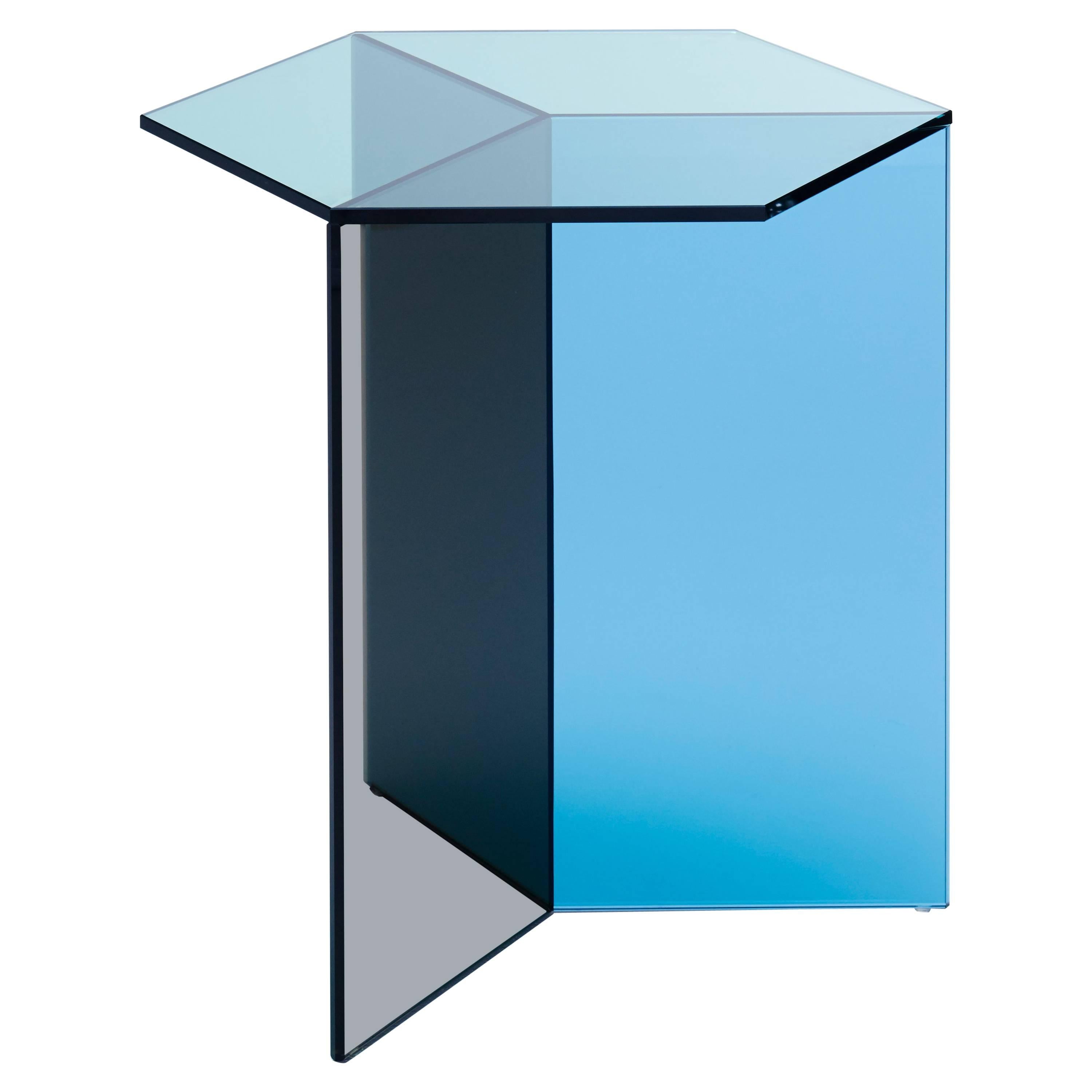 Isom Tall Multicolor Side Table Tempered Glass im Angebot