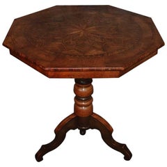 19th Century Italian Inlaid Mahogany Tripod Side Table