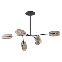 Diantha Chandelier by Gallotti & Radice with Mouth Blown Glass and Bronzed Metal