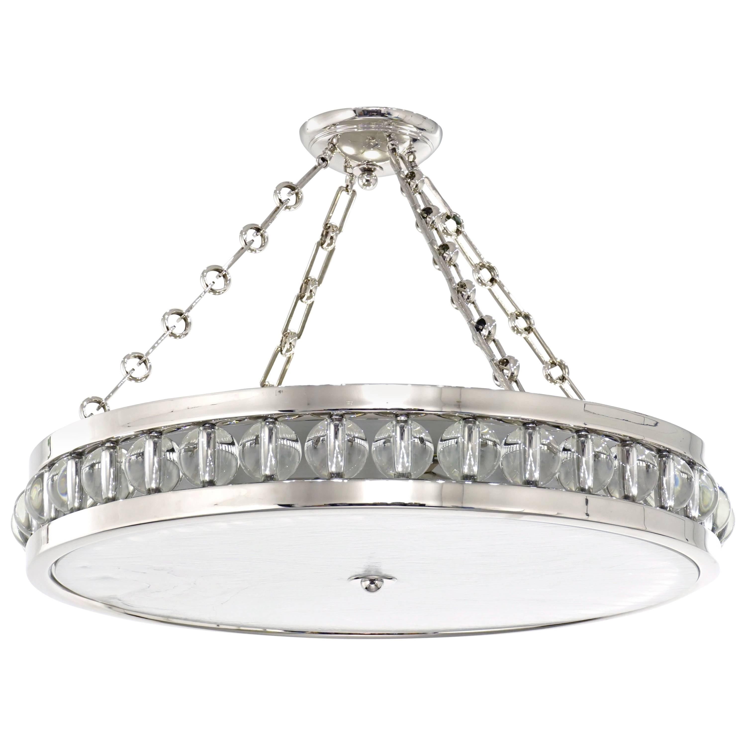 Large Tambour Pendant Light with Chain by David Duncan Studio For Sale