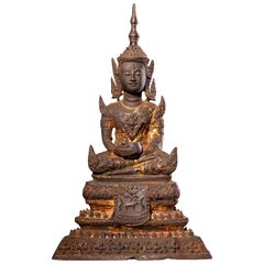 Antique 19th Century Seated Bronze Buddha