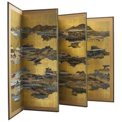 Japonism Gold Leaf Room Divider, 1940s