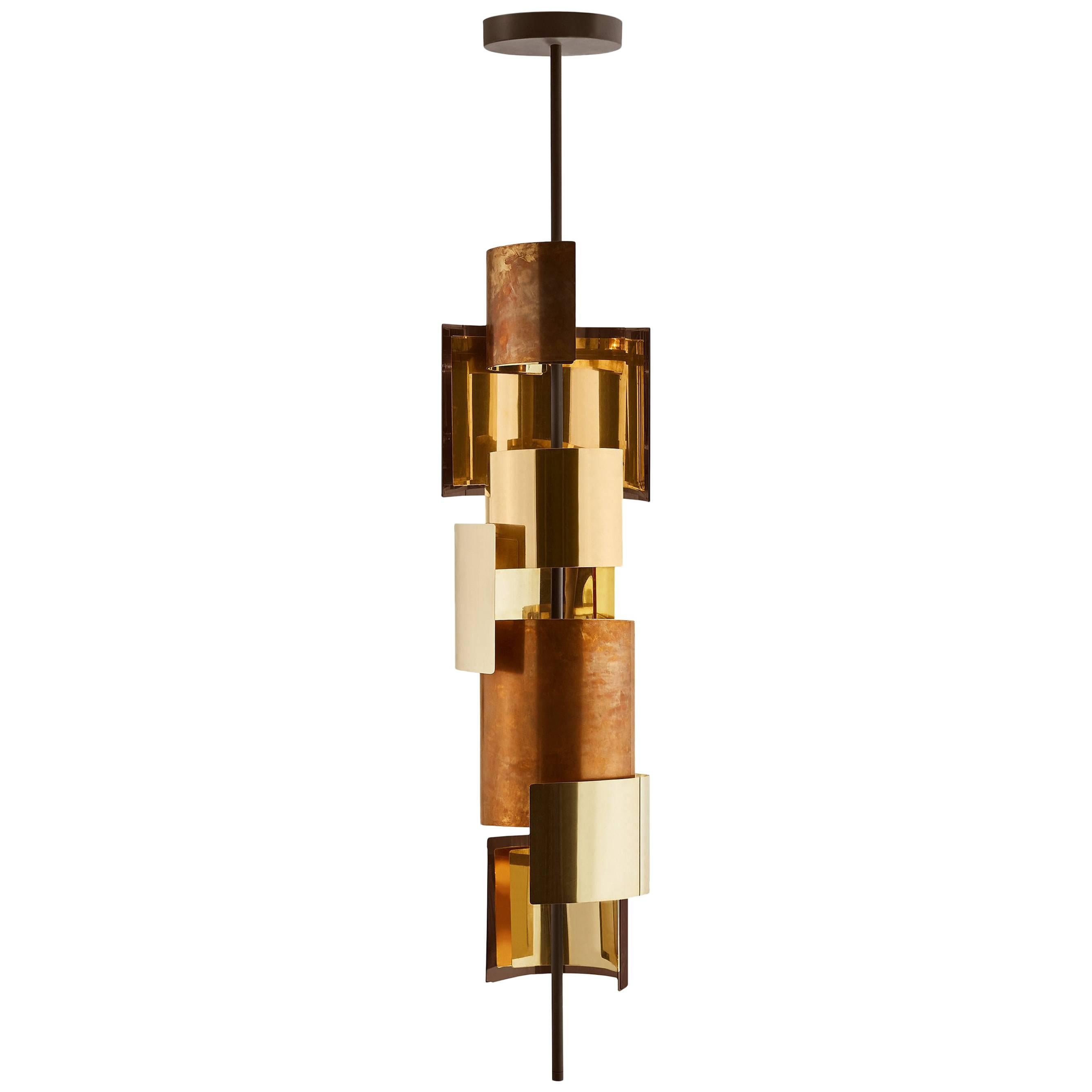 Eris Chandelier by Massimo Castagna for Gallotti & Radice in Brass For Sale