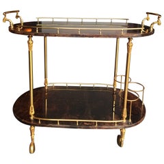 Aldo Tura Goatskin Bar Trolley