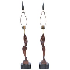 Nice Pair of Male and Female Heifetz Lamps