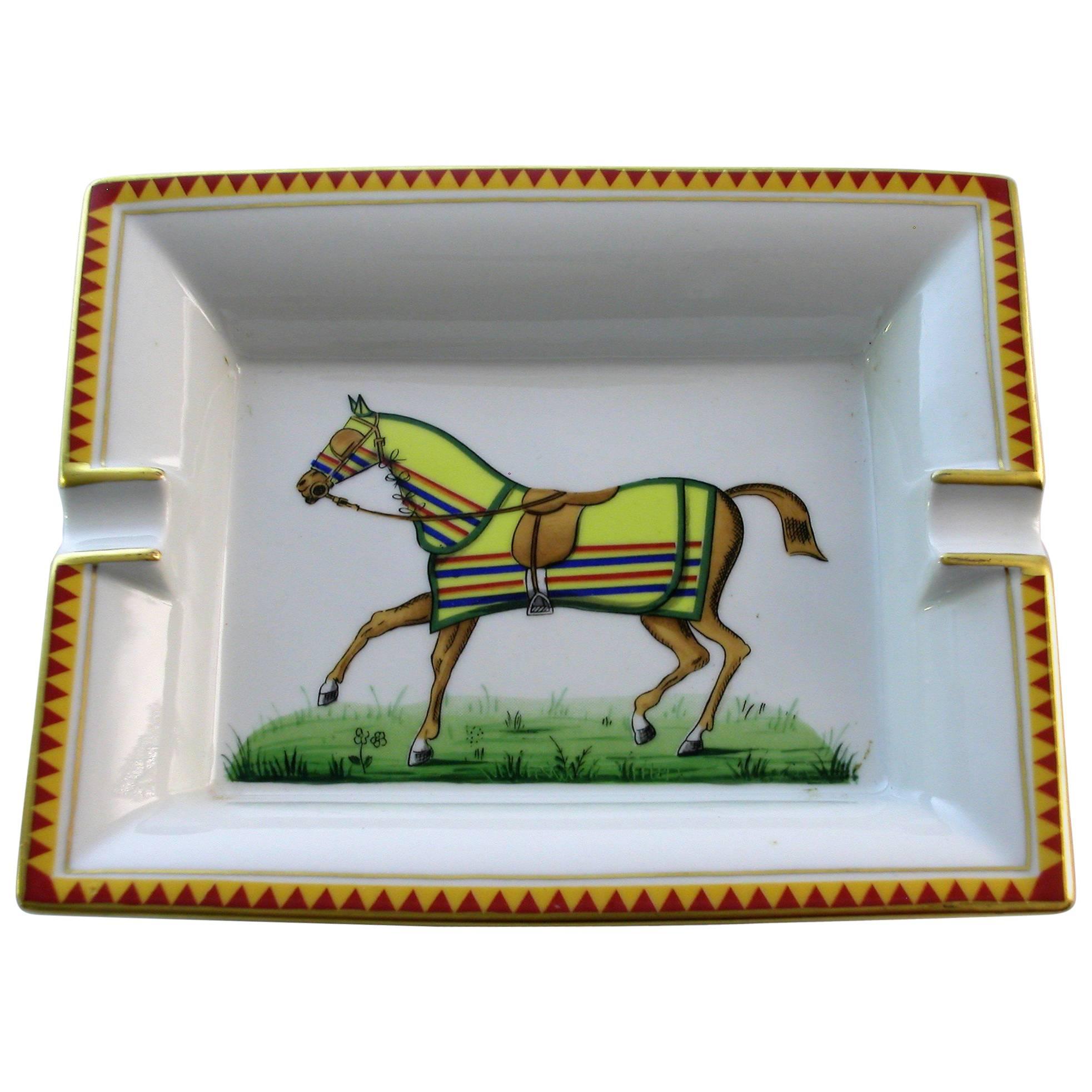 Hermès Paris, Ashtray with Horse, Hand-Painted