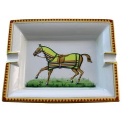 Hermès Paris, Ashtray with Horse, Hand-Painted