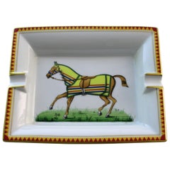 Hermès Paris, Ashtray with Horse, Hand-Painted