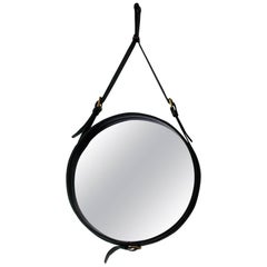 Vintage Original Mid-Century Mirror by Jacques Adnet, 1950