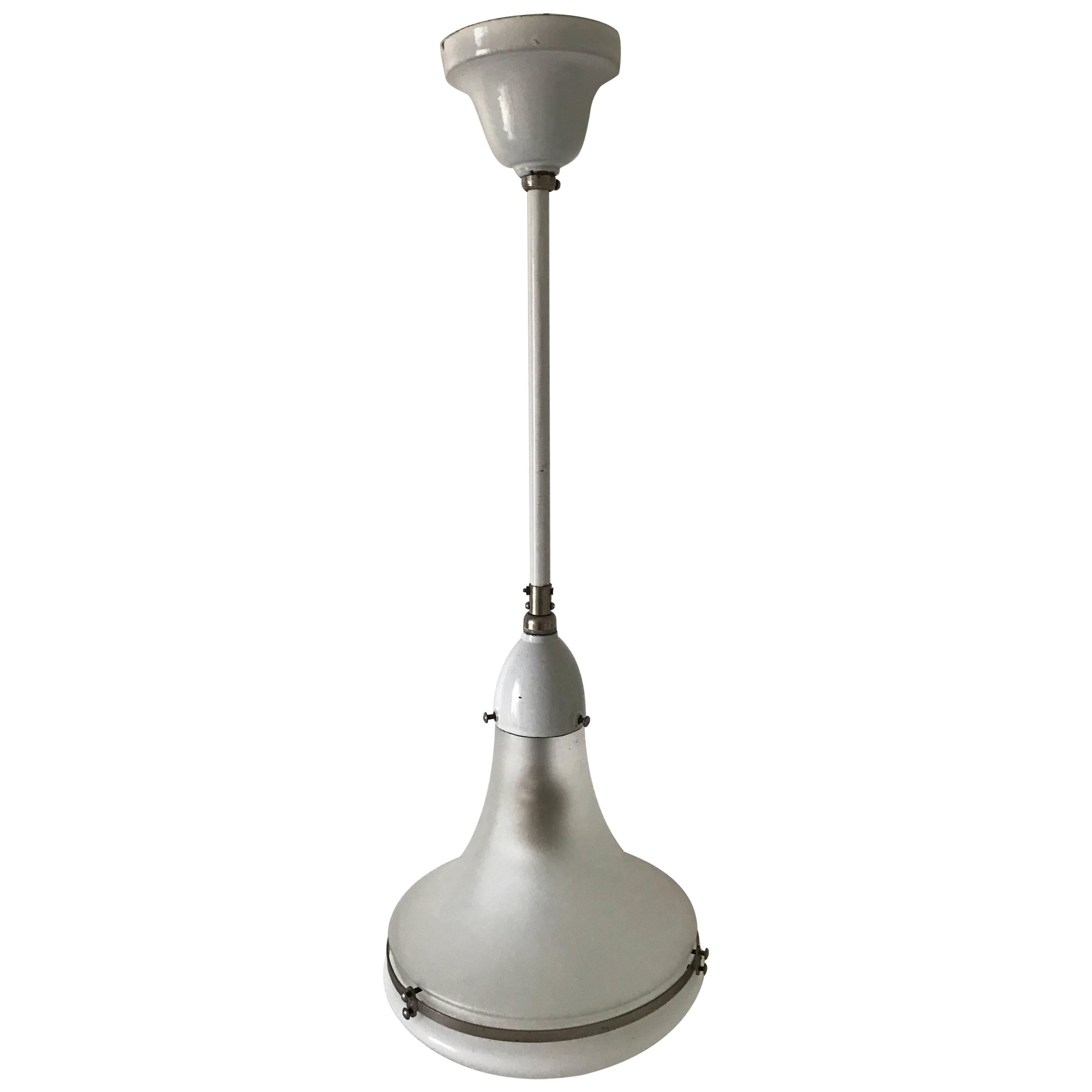 1925 Rare White Enamel Peter Behrens Luzette Lamp Small Model For Sale