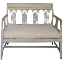 Neoclassical Sofa Bench with Wheat Sheaf Back