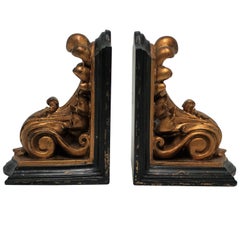 Black and Gold Rococo Style Bookends