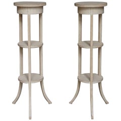 Antique Pair of Gustavian Style Tall Stands