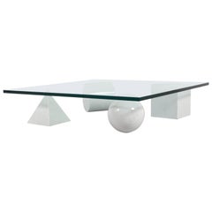 Massimo and Lella Vignelli 'Metaphora' Coffee Table in Marble and Glass