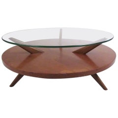 Retro Mid-Century Two-Tier Coffee Table in the Style of Heywood Wakefield