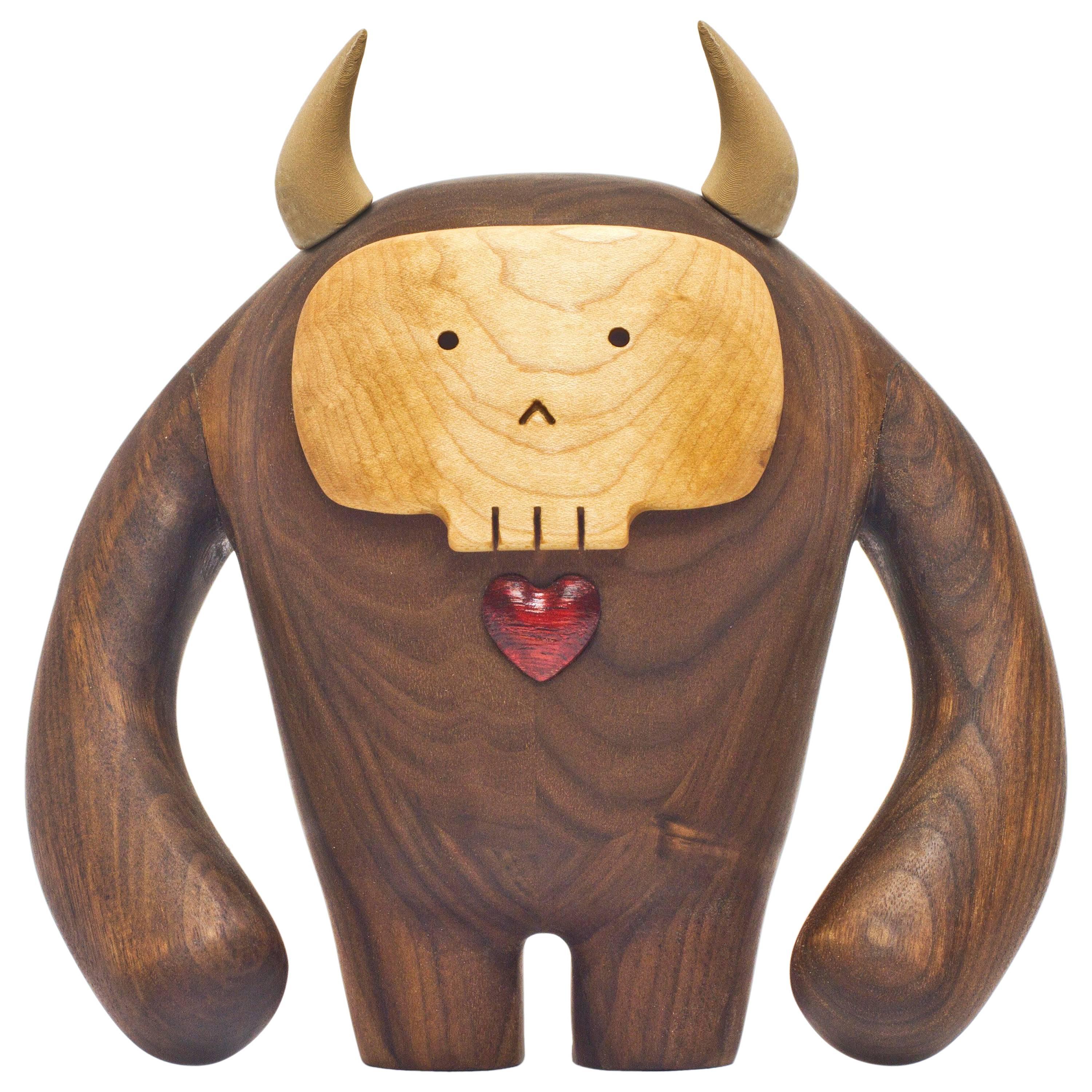 Hermanos Calavera Jefe in Oiled Walnut by Miguel and Ilse Silva for Wooda For Sale