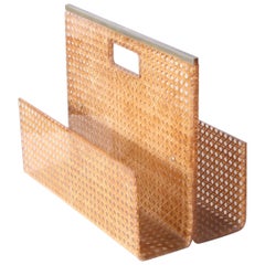 Christian Dior Lucite and Brass Magazine Rack, circa 1950