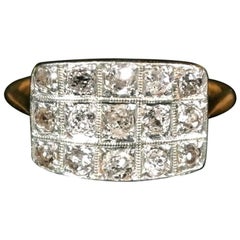 Art Deco 18-Carat Gold and Diamond Ring - Size M 1/2 9
