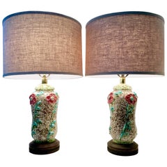 Pair of Mid-Century Organic Form Ceramic Pottery Lamp 7