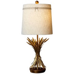 Sheaf of Wheat Gilt Metal Table Lamp by Marbro, Lamp 1