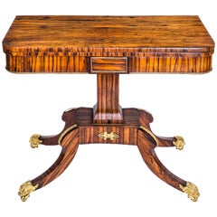 Superb Regency Gilt-Brass Mounted Calamander Card Console Table 6