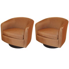Pair of Vintage Milo Baughman Swivel Chairs