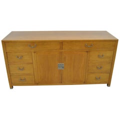Mid-Century Walnut Asian Influence Credenza by American of Martinsville 3