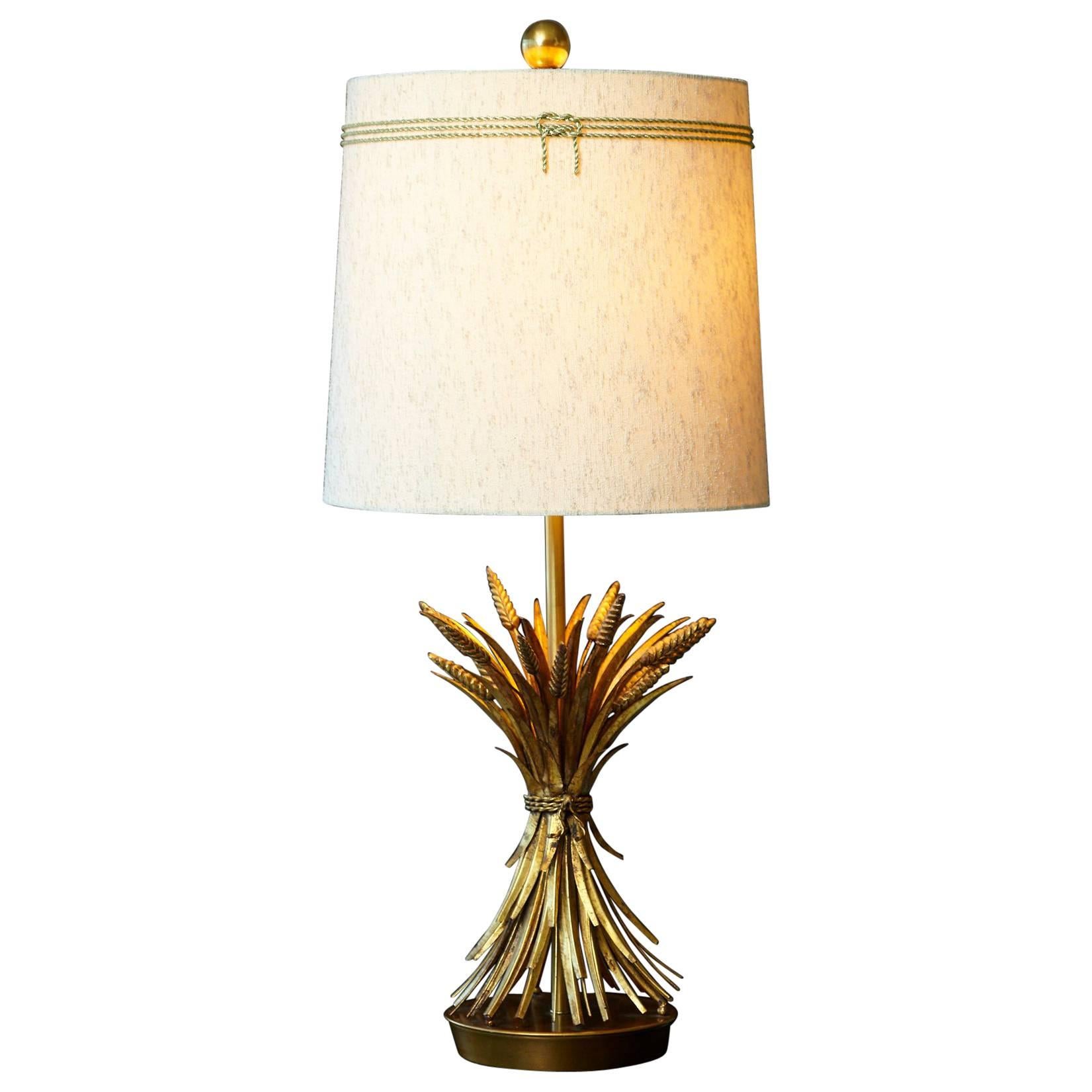 Sheaf of Wheat Gilt Metal Table Lamp by Mabro, Lamp 2