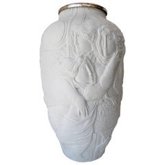 Alvar Sunor Spanish Relief Sculpture Porcelain Vase Les Temps de Nos Jours