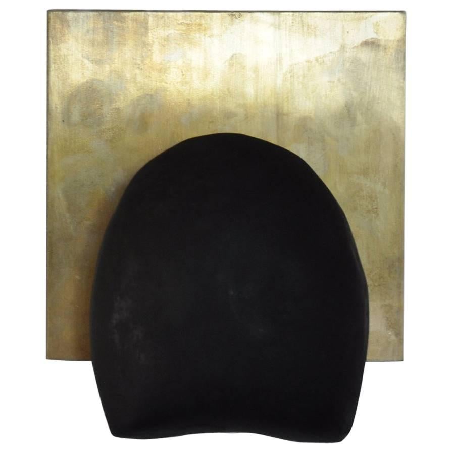 Patinated Brass and Cast Concrete Tallomet 01 Wall Sconce For Sale