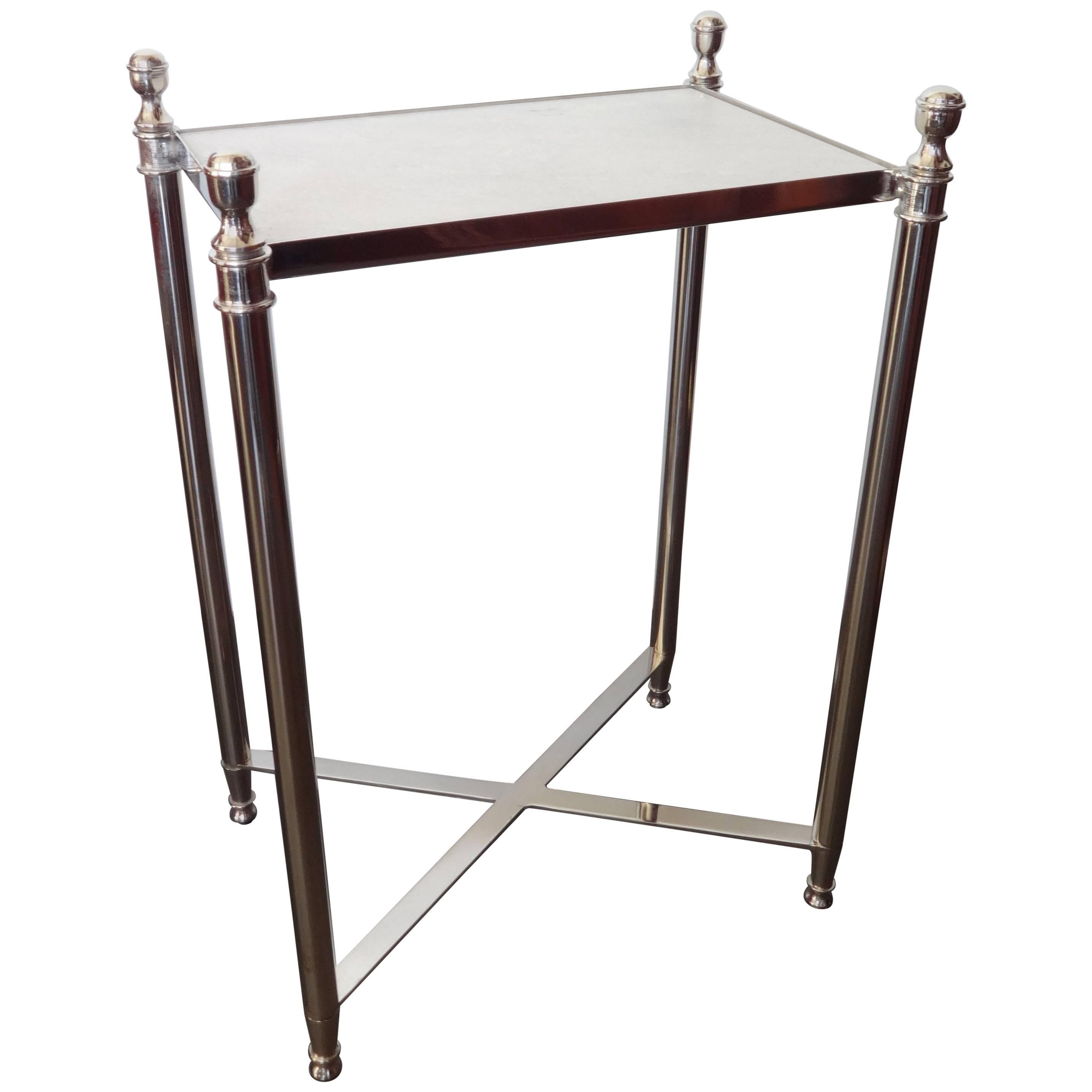 Chrome and Granite Top Side Table For Sale