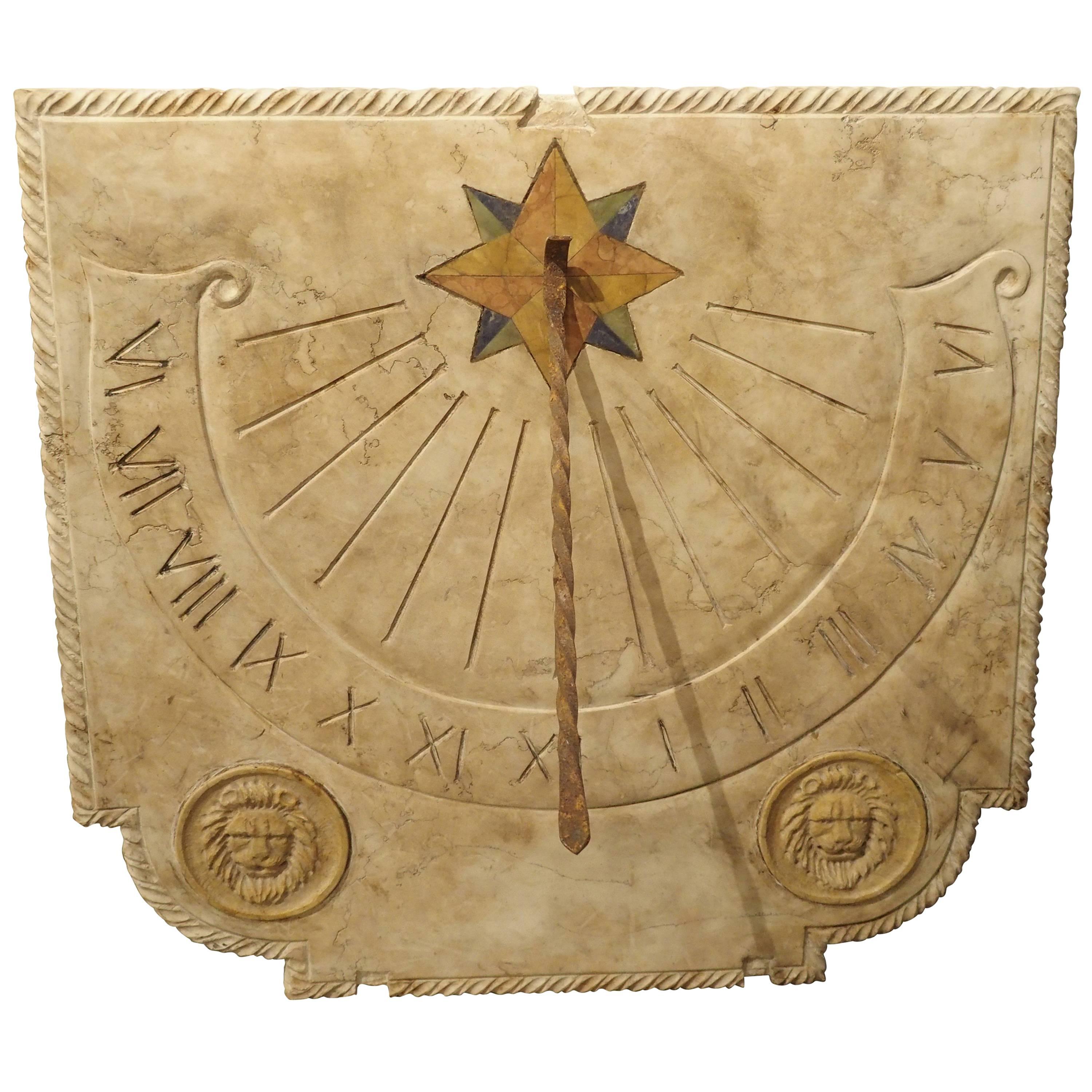 Carved Italian Marble Sundial