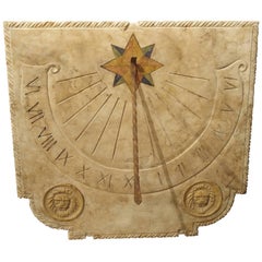 Vintage Carved Italian Marble Sundial